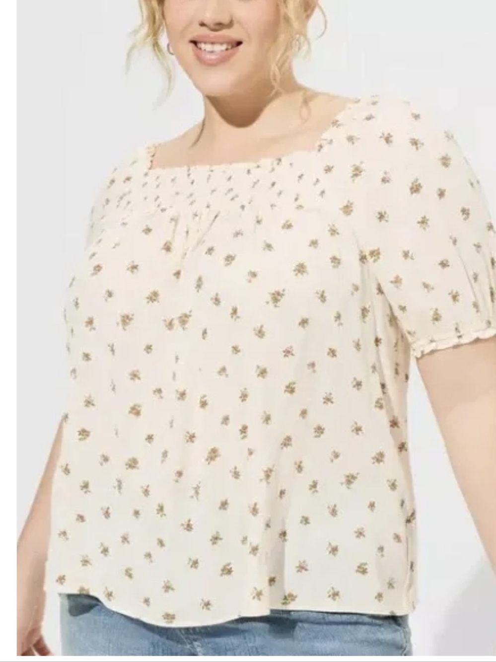 Torrid floral print smocked Top Size 3x